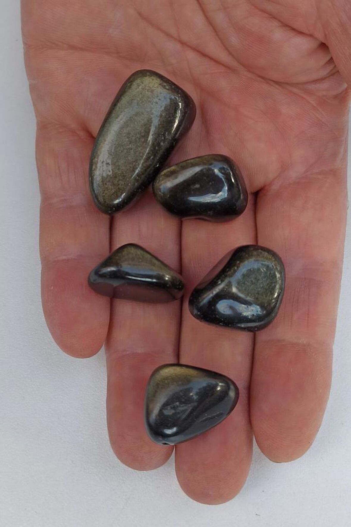 50 Gram Flaşlı Obsidyen Tamburlu Parçalar 666