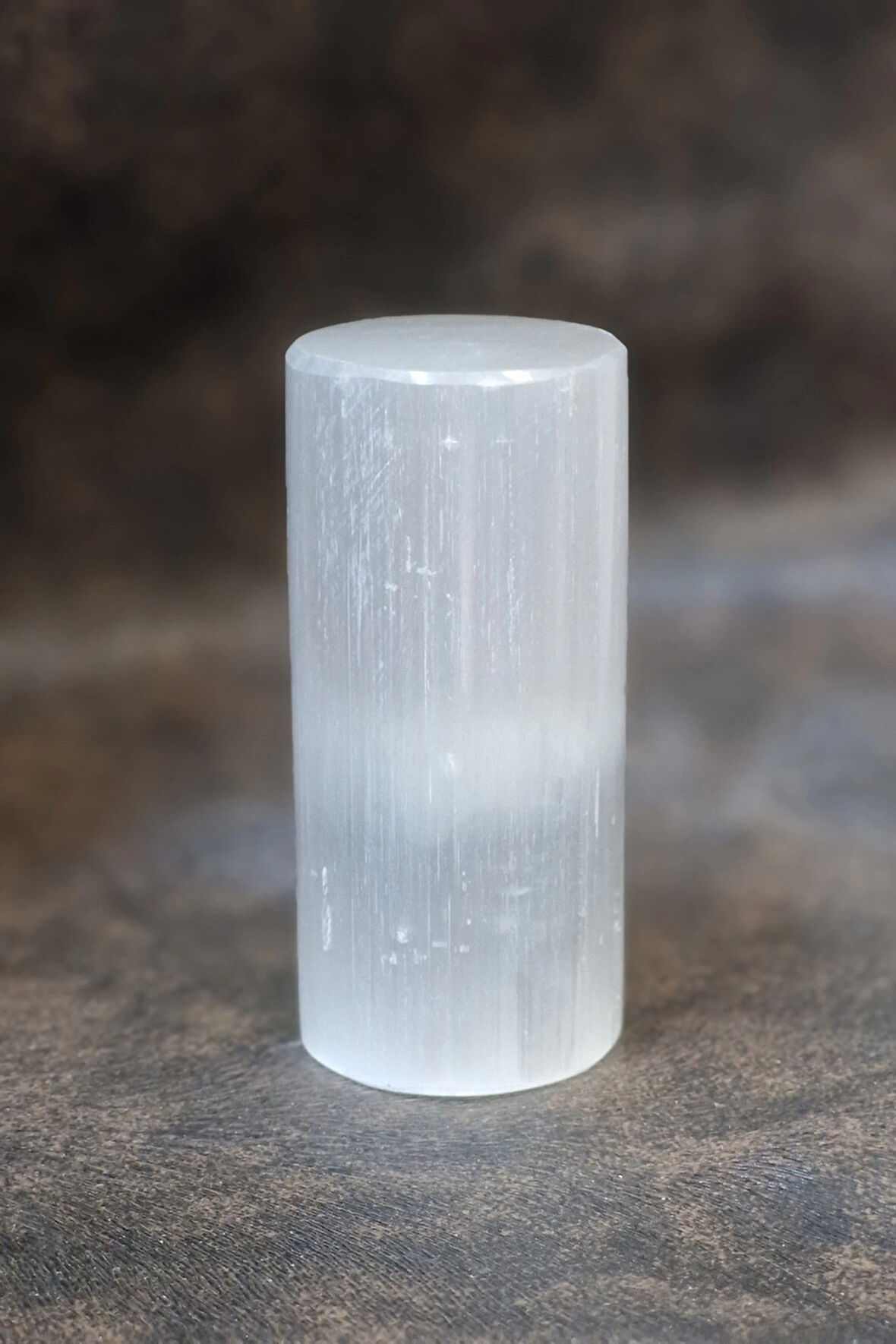 Beyaz Selenit Yoga Meditasyon Reiki Uyumlama Silindiri 8 Cm