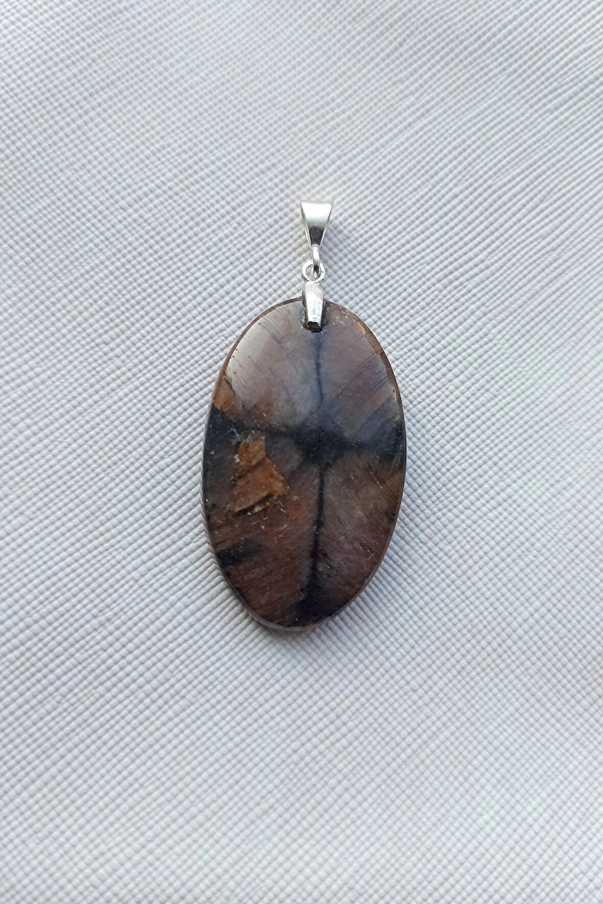 Çiyastolit (Chiastolite) Haç Taşı Kolye Ucu Gümüş Malzemeli C3-510