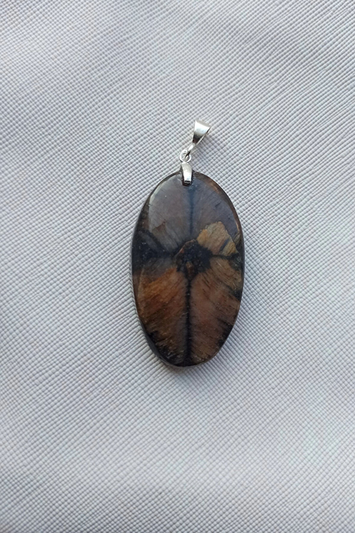 Çiyastolit (Chiastolite) Haç Taşı Kolye Ucu Gümüş Malzemeli C5-510