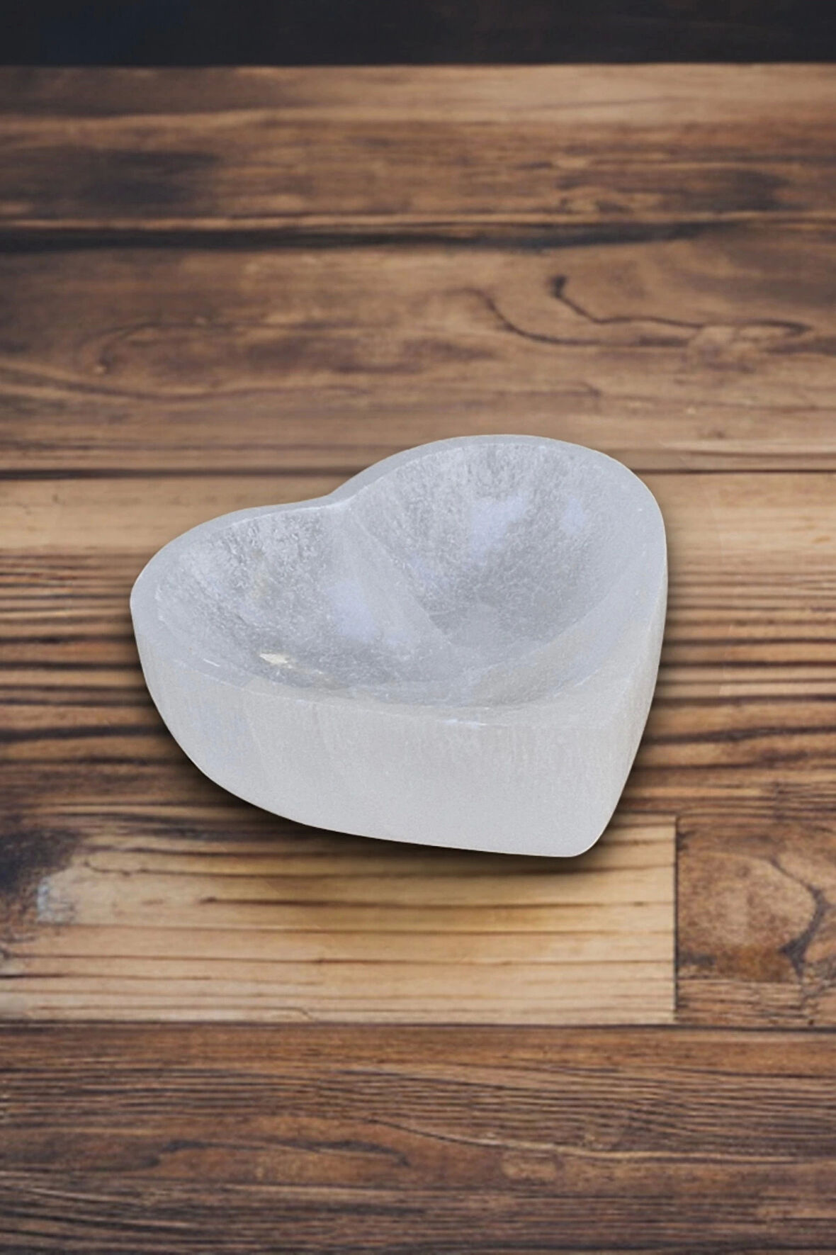 Kalp Kesim Enerji Çanağı Beyaz Selenit Küçük Kase 46KK