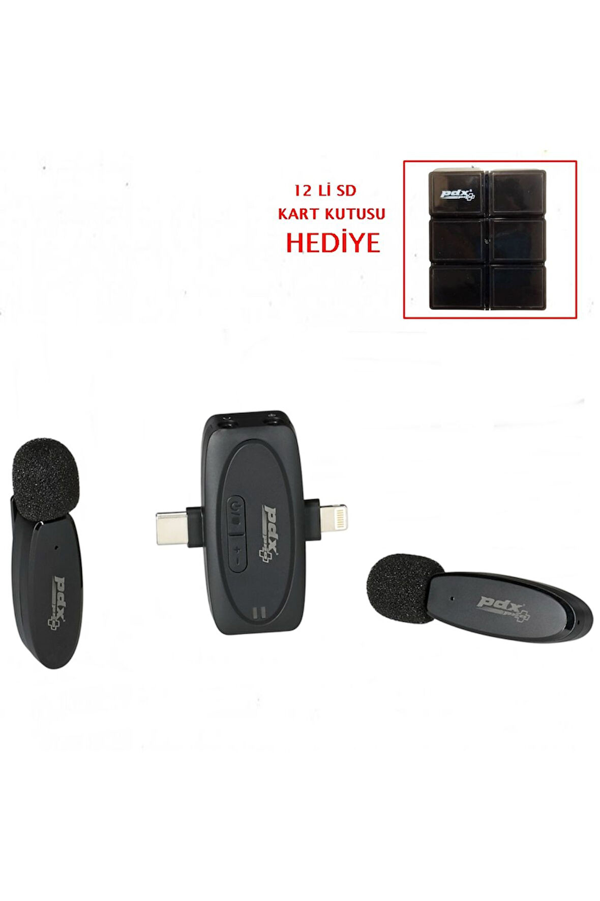 Pro V6 Ikili Kablosuz Yaka Mikrofonu (SD KART KUTUSU HEDİYE)