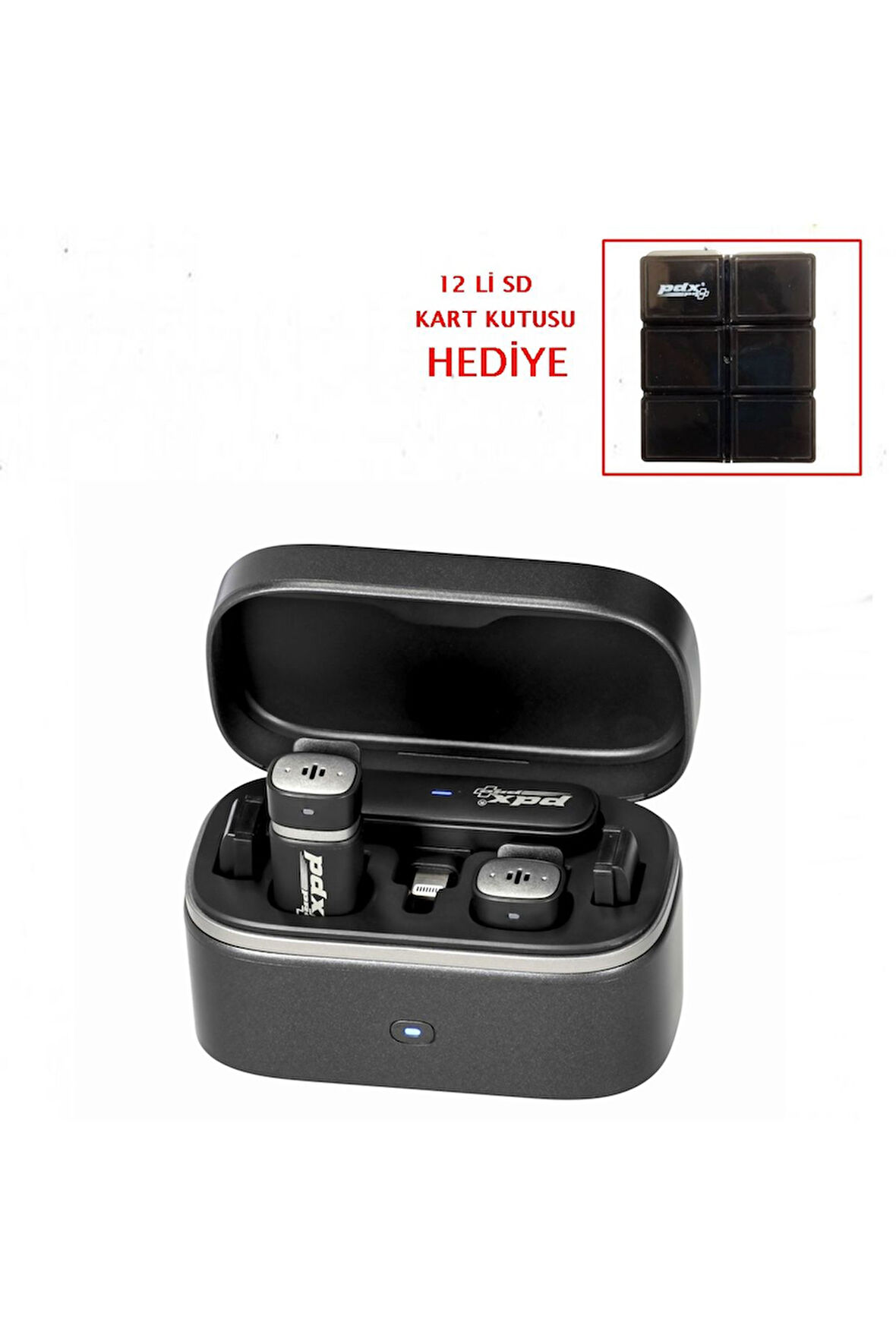 S-9 Pro Kablosuz Kutulu Multi Yaka Mikrofonu (SD KART KUTUSU HEDİYE)