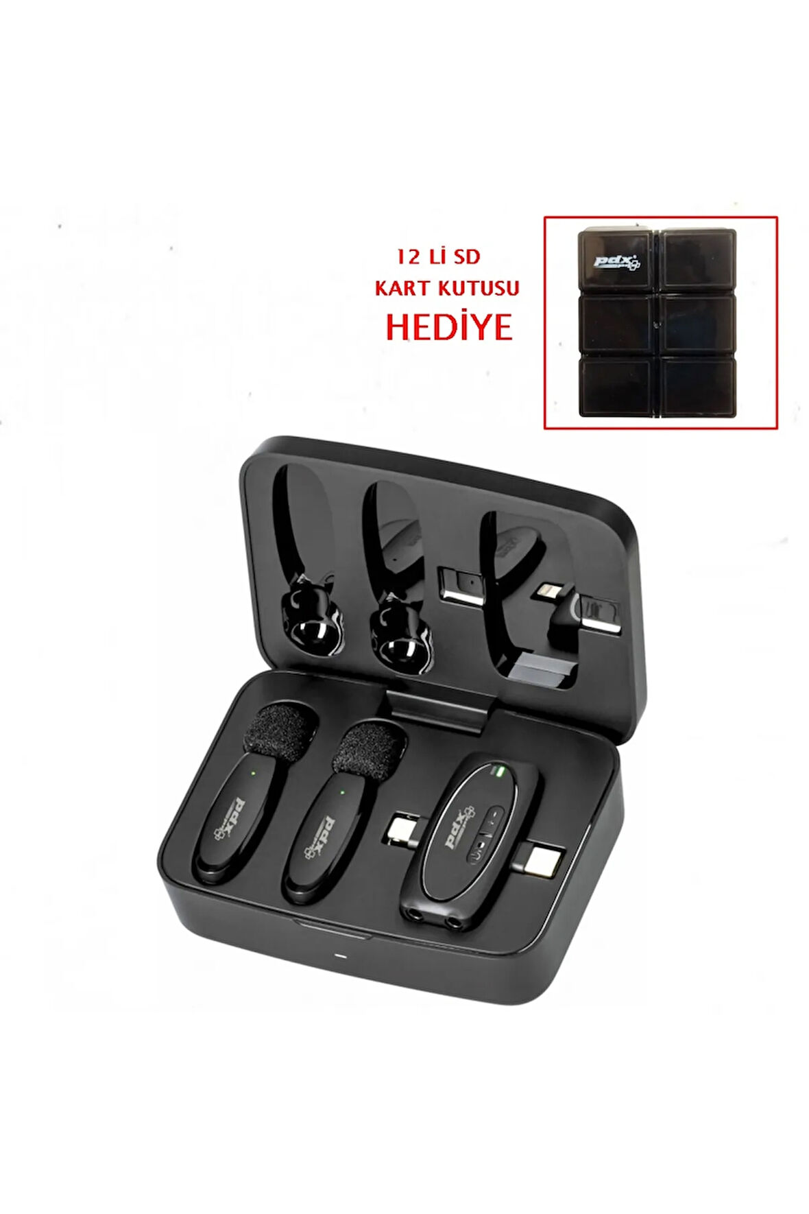 Pro V10 Ikili Kablosuz Yaka Mikrofonu (SD KART KUTUSU HEDİYE)