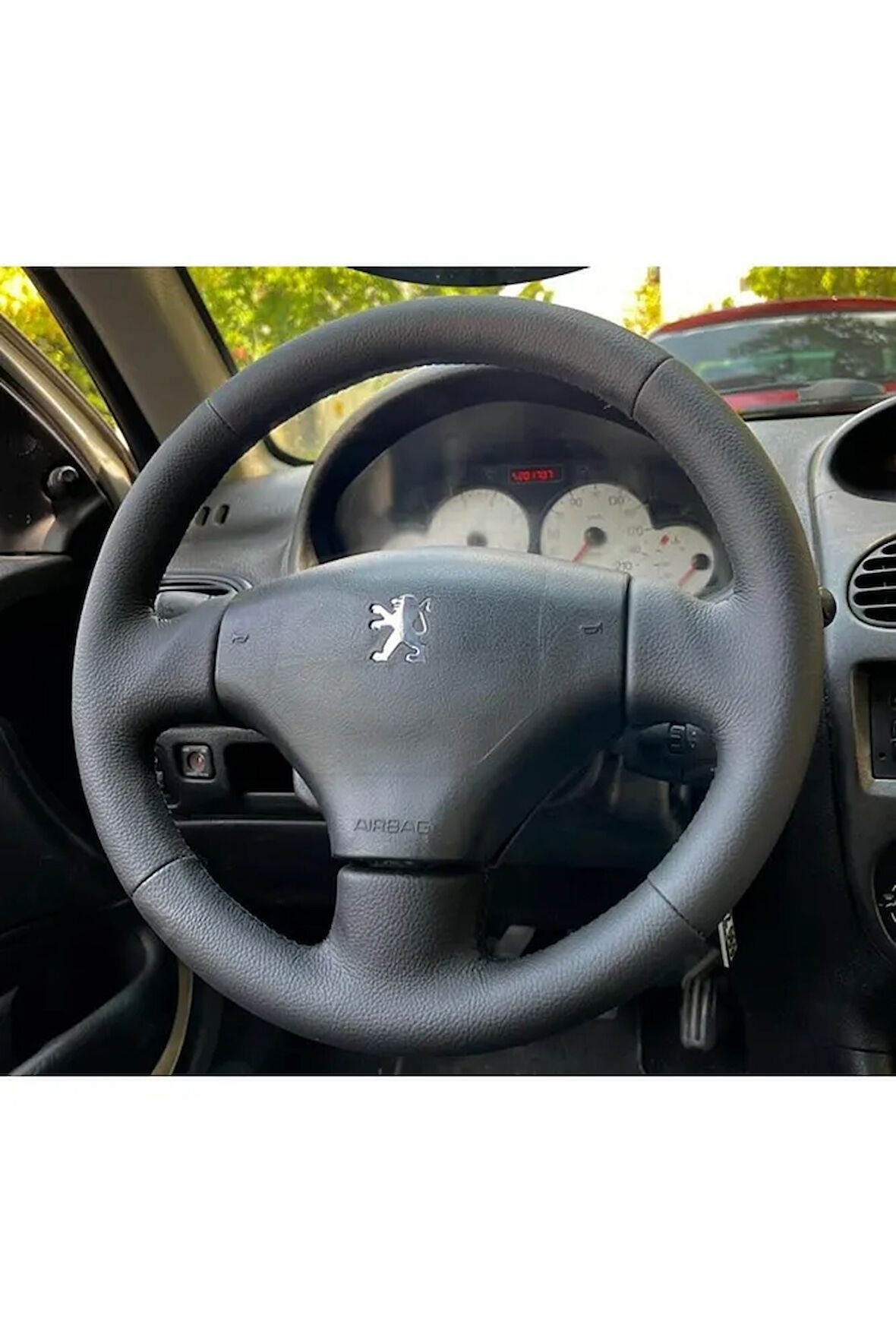 PEUGEOT 206 (2003-2006) ARACA ÖZEL DİREKSİYON KILIFI DÜZ DERİ MODEL(AÇIKLAMAYI OKUYUNUZ)