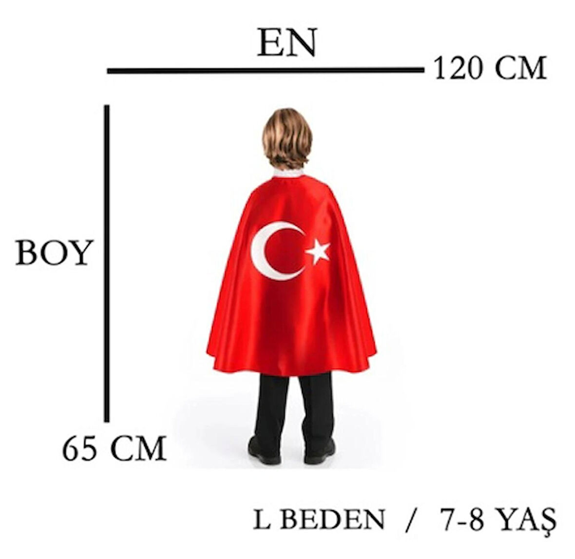 AYYILDIZ BAYRAKÇILIK AYYILDIZ PELERİN L BEDEN EN:120 CM - BOY:65 CM 5 ADET