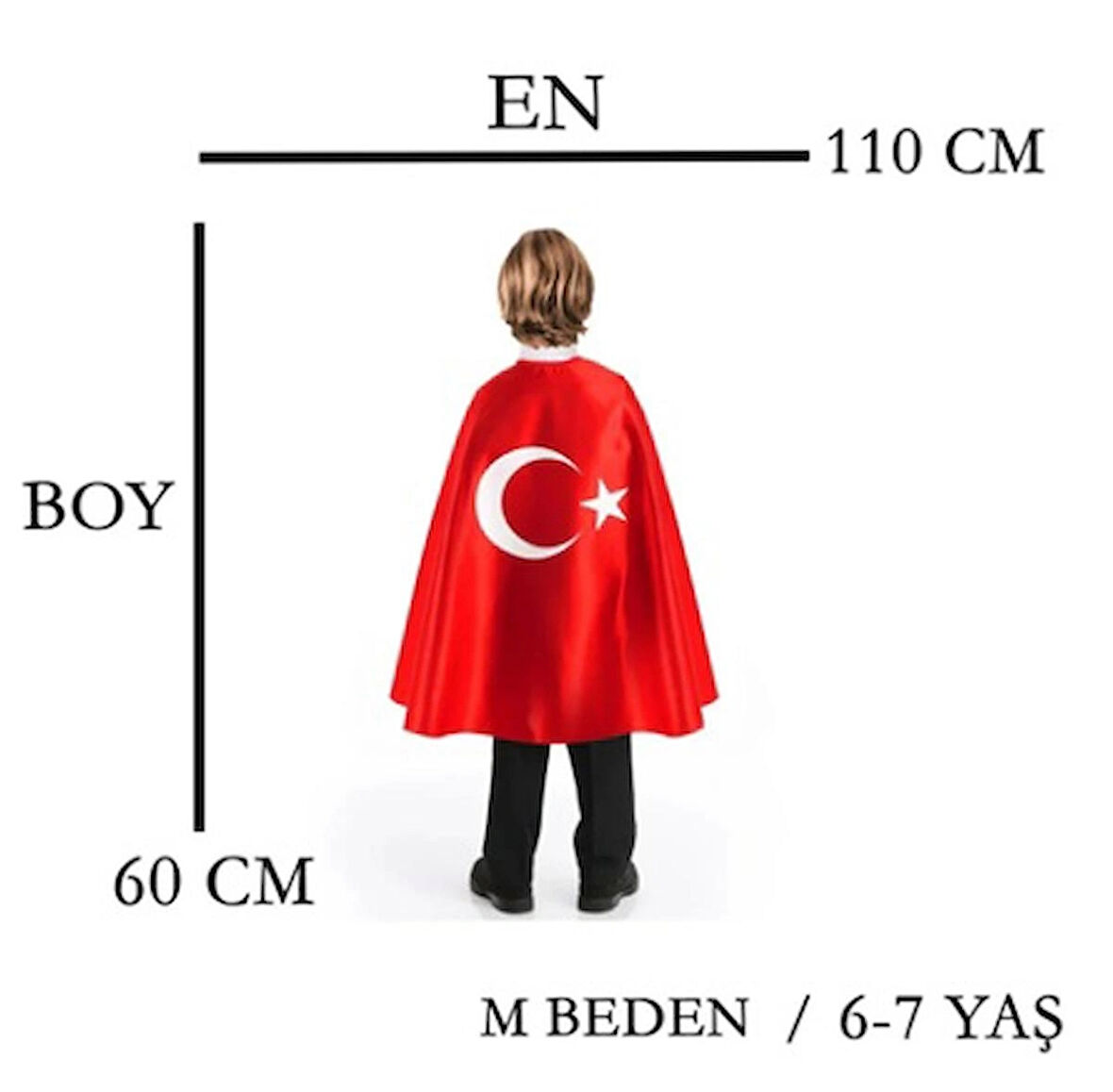 AYYILDIZ BAYRAKÇILIK AYYILDIZ PELERİN M BEDEN EN:110 CM - BOY:60 CM 10 ADET