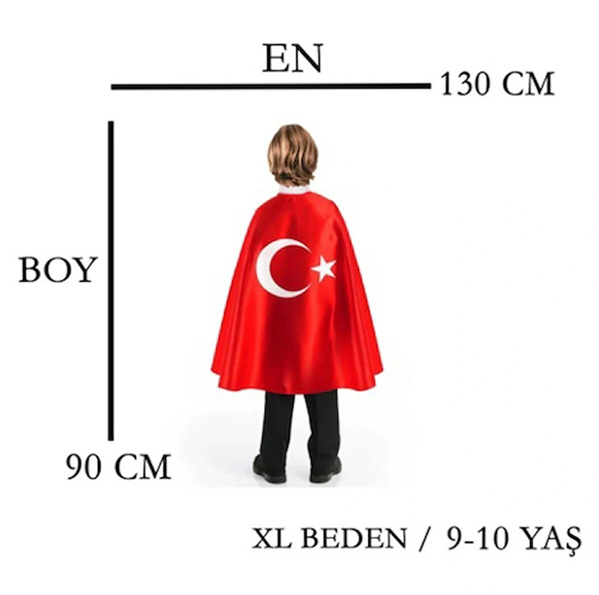 AYYILDIZ BAYRAKÇILIK AYYILDIZ PELERİN XL BEDEN EN:130 CM - BOY:90 CM 5 ADET