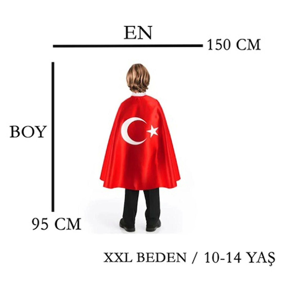 AYYILDIZ BAYRAKÇILIK AYYILDIZ PELERİN XXL BEDEN EN:150 CM - BOY:95 CM 10 ADET