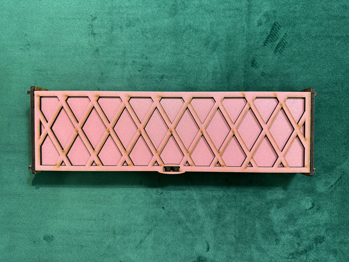 AHŞAP TESBİH KUTUSU PEMBE RENKLİ