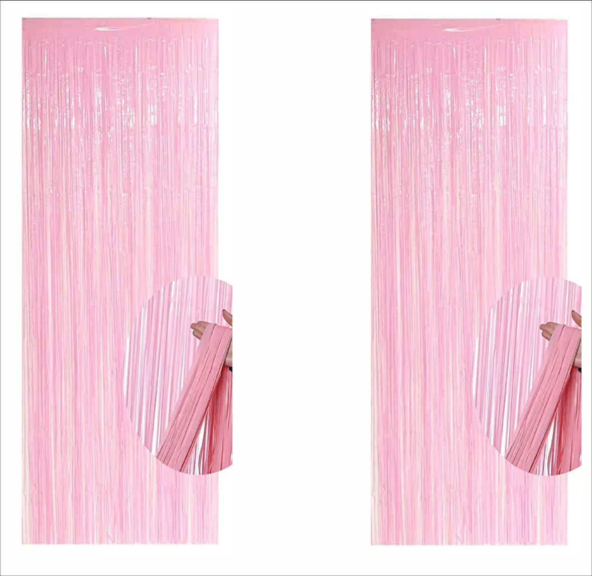 2 ADET PEMBE ARKA FON PERDE