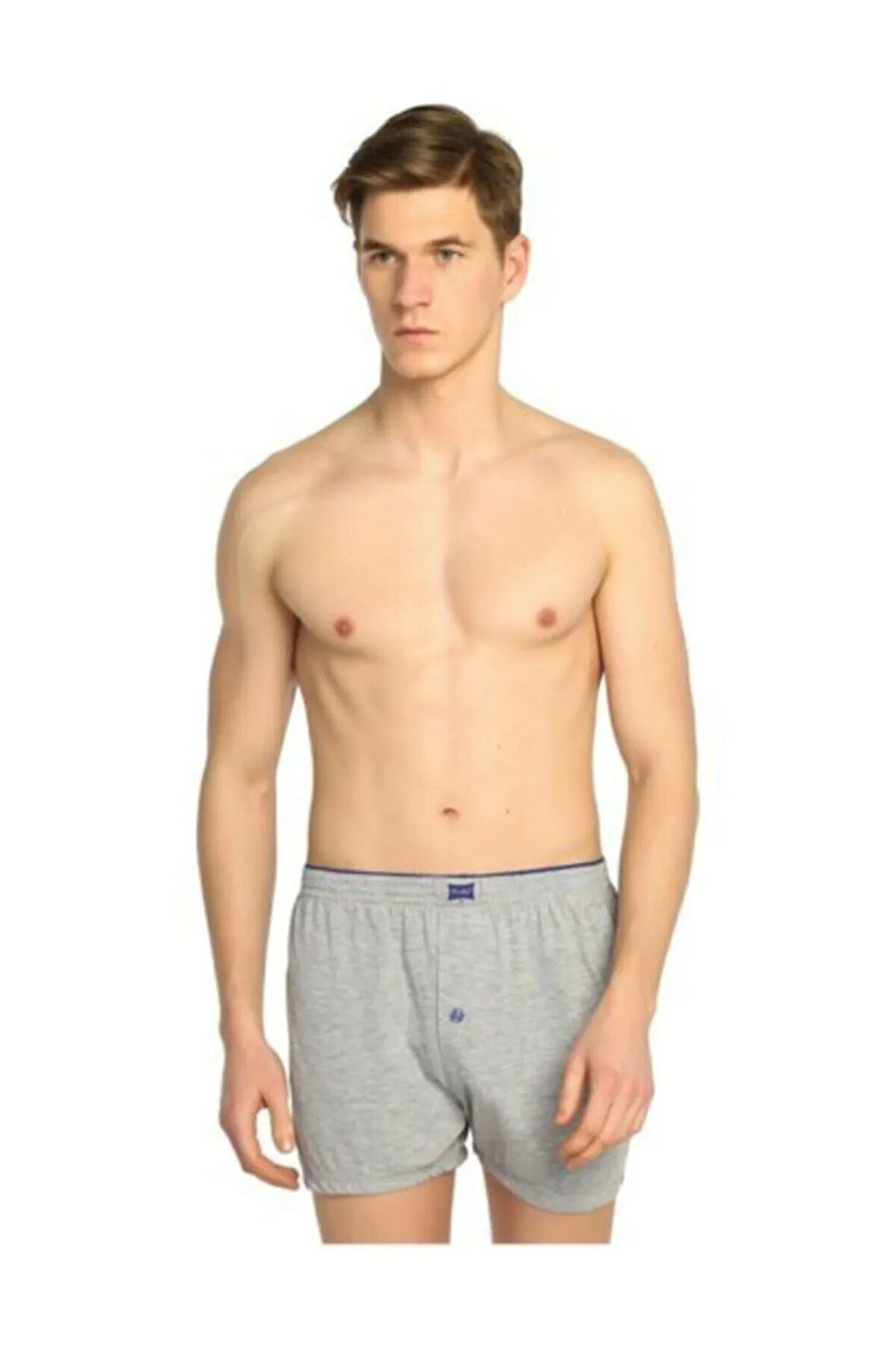 Erkek Bordo Renk Penye Düğmeli Boxer 3'lü Paket