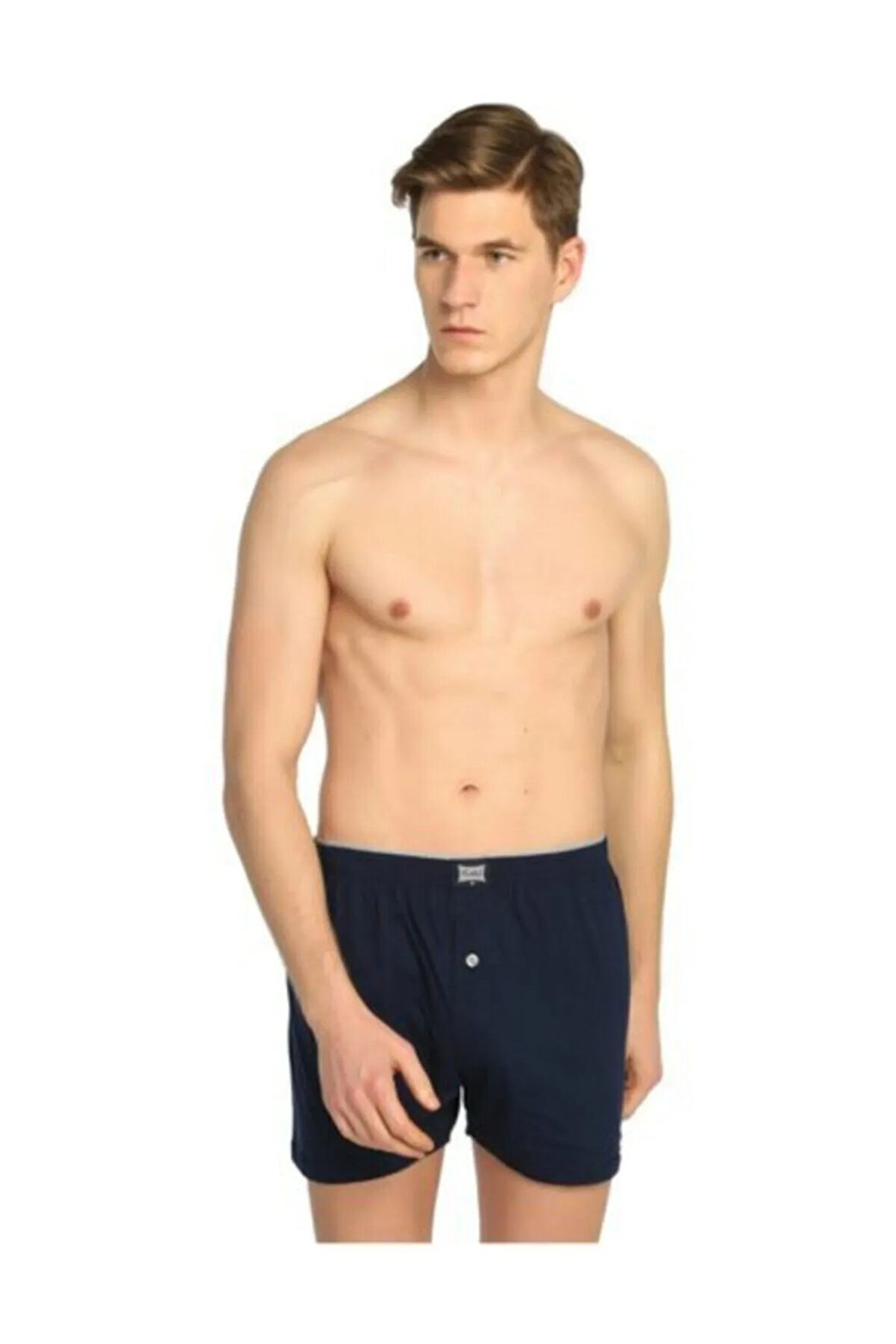 Erkek Bordo Renk Penye Düğmeli Boxer 3'lü Paket