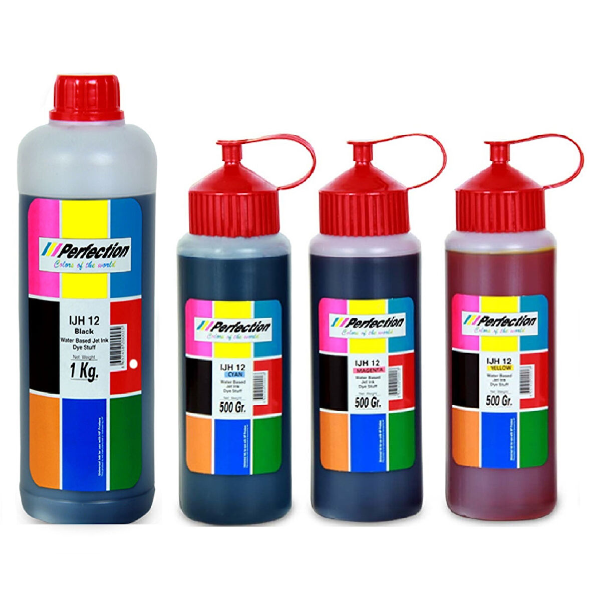 PERFECTİON Canon Uyumlu GI-490 G1411 G2411 G3411 G4411 4 Renk Mürekkep Dolum Seti 1 kg. + 3 x500 gr.