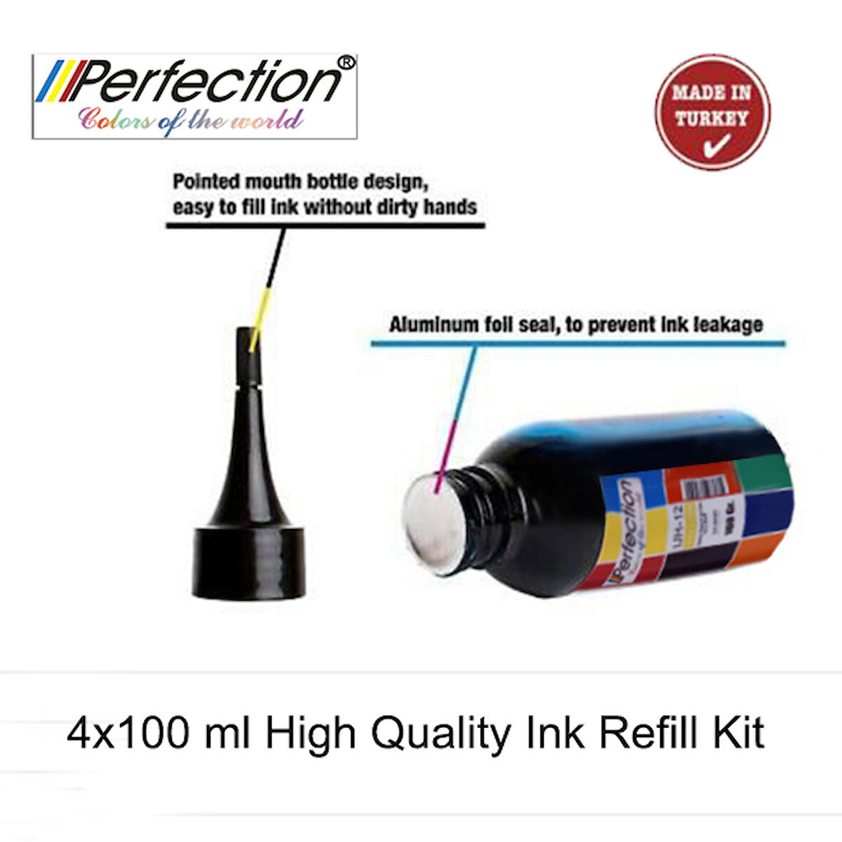 Perfection  Hp 304 Siyah Ve Renkli Kartuş Uyumlu Dolum Seti 4 x 100 G