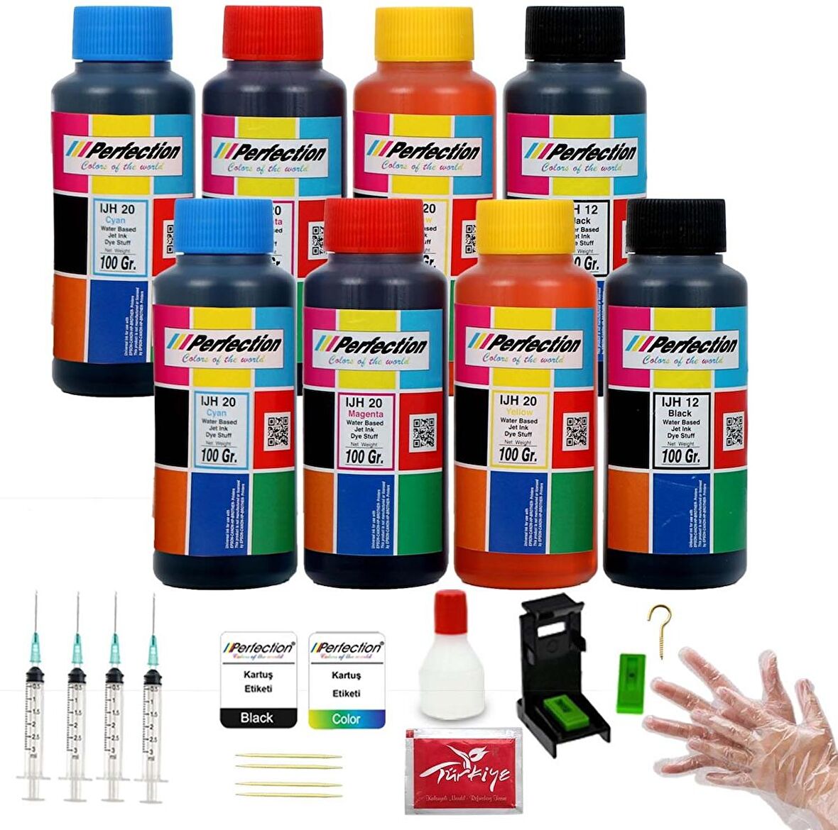 Canon 2 Kartuşlu Yazıcılar İçin +++plus Mürekkep Dolum Seti 8x100 Ml.