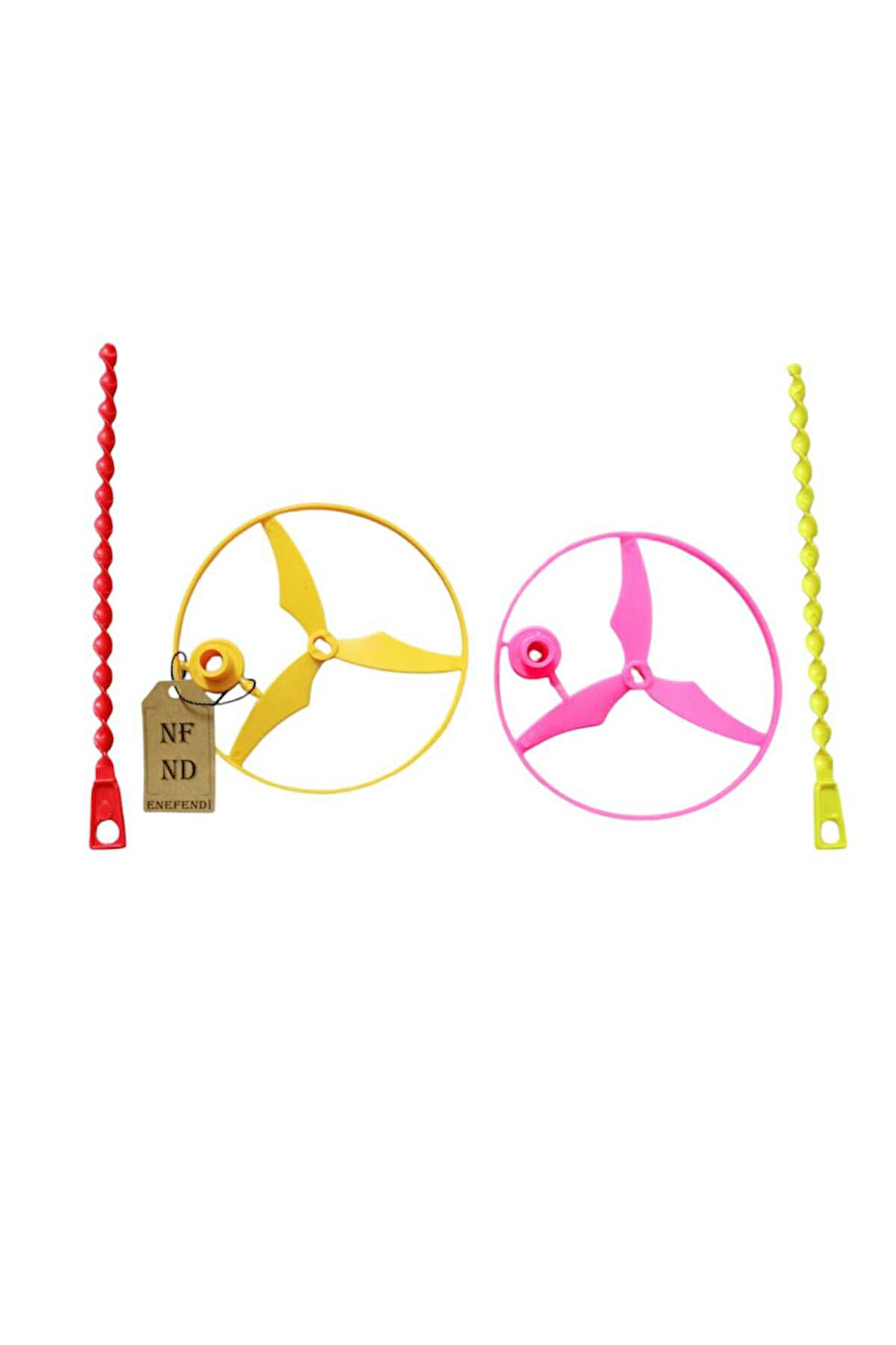 PERVANE OYUNCAK BAHÇE OYUNCAĞI  NOSTALJİK  FIRILDAK  UFO UÇAN DAİRE 13cm  2 ADET PEMBE SARI
