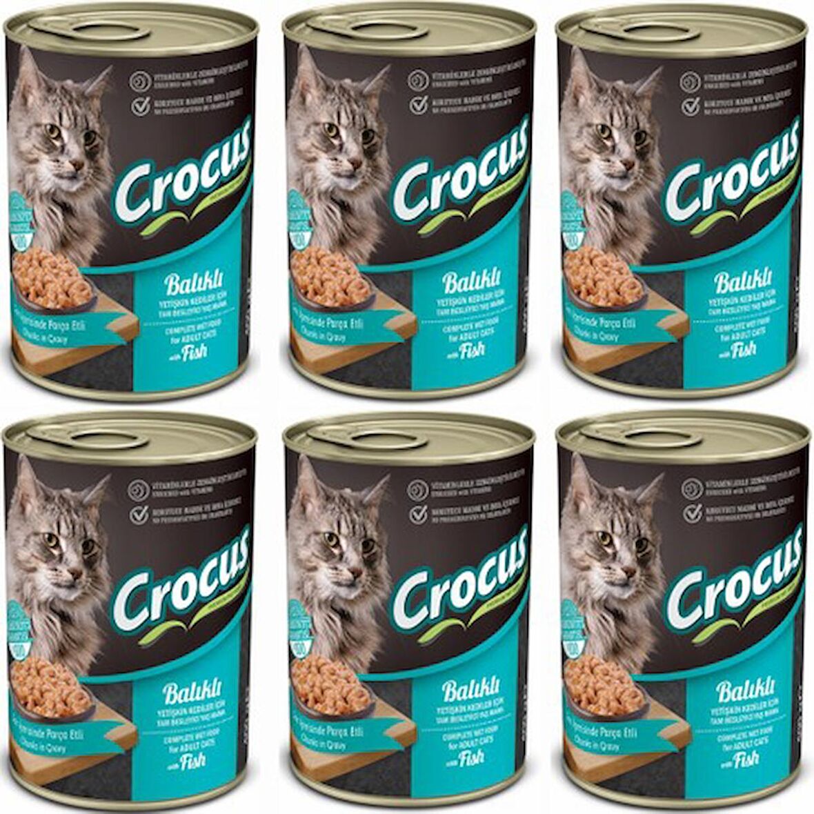 Crocus Yetişkin Kedi Balıklı Yaş Mama 6x400g