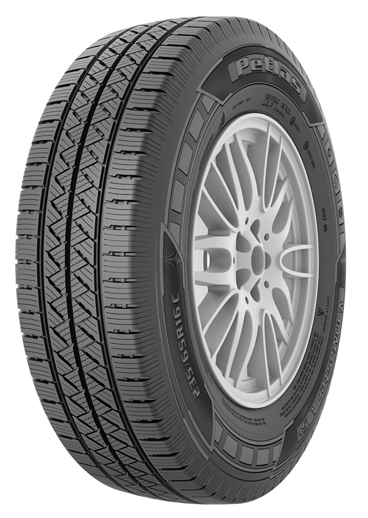 Petlas 205/70 R15 C TL 106/104T 8PR VANMASTER + A/S Kamyonet Dört Mevsim Lastiği (Üretim Tarihi:2025)