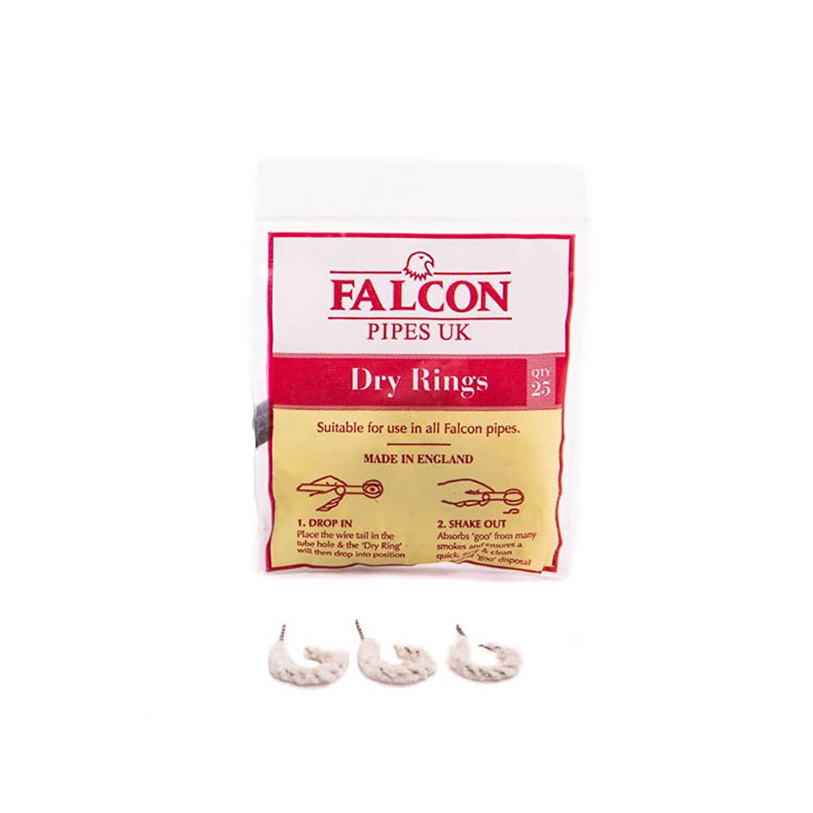 Falcon 15mm Tel/Pamuk Pipo Filtresi (25 Adet) (352042)