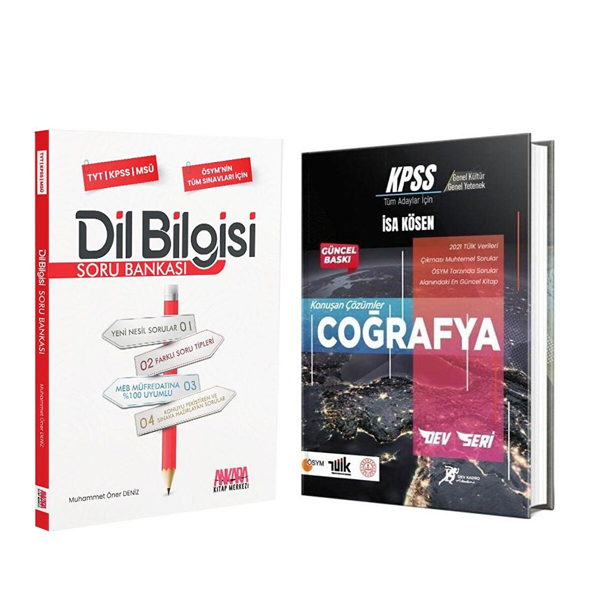 Dev Kadro KPSS Coğrafya ve AKM Dil Bilgisi Soru Bankası Seti 2 Kitap
