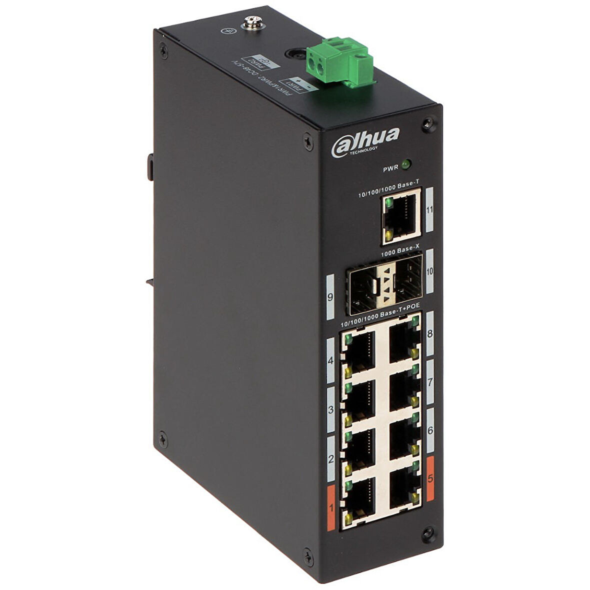 DAHUA PFS3211-8GT-120 8GE PoE Port (120W), 1GE Uplink, 2xSFP Endüstriyel Switch