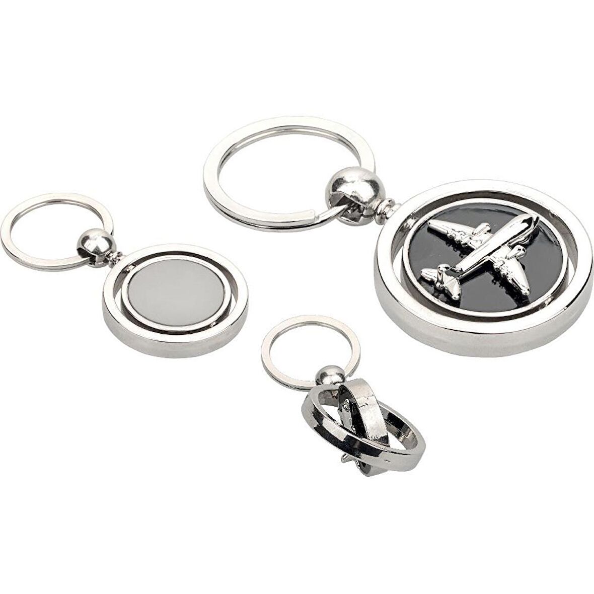 Uçak Figürlü Dönebilen Metal Unisex Anahtarlık