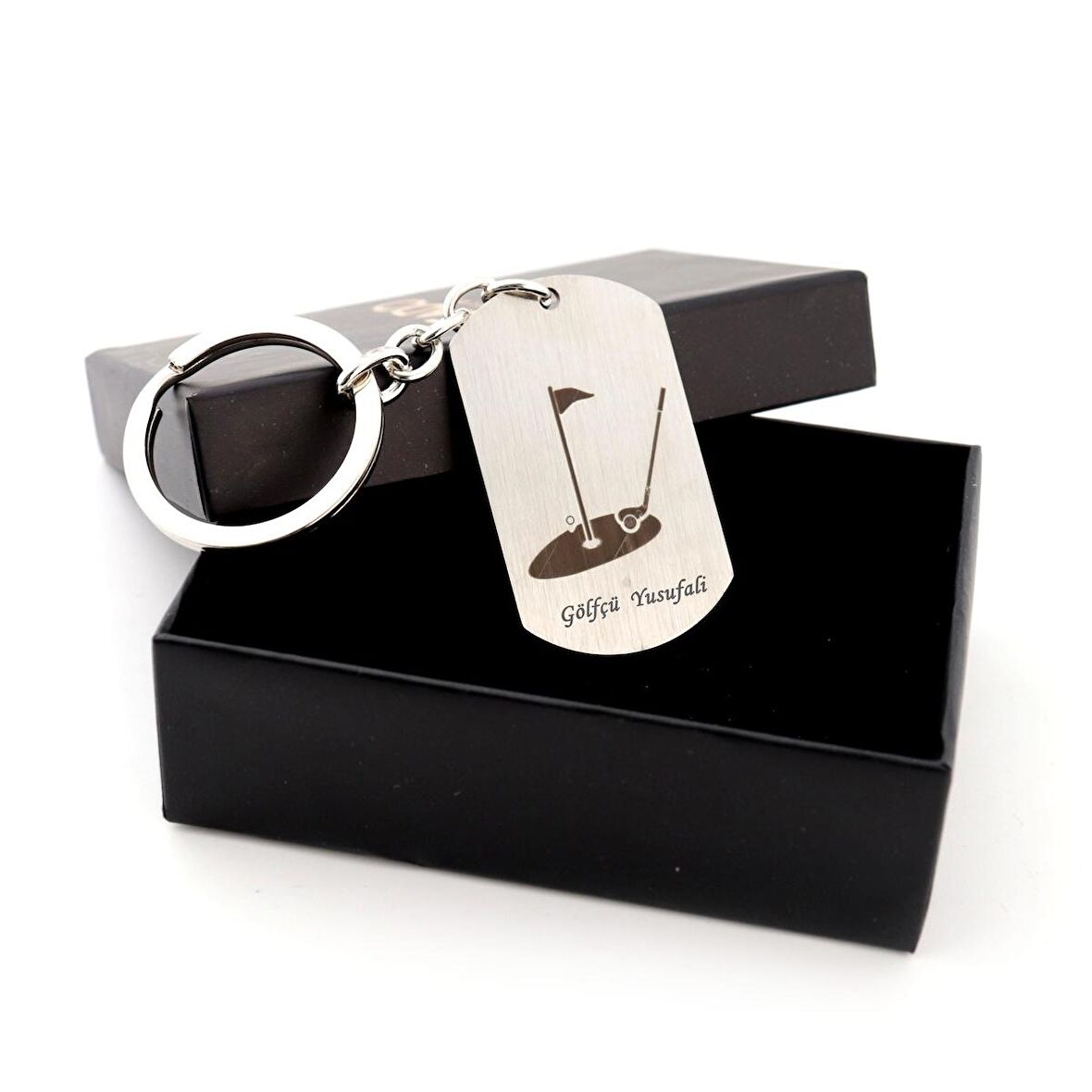 İsme Özel Golf Sopası Tasarım Figürlü Çelik Anahtarlık