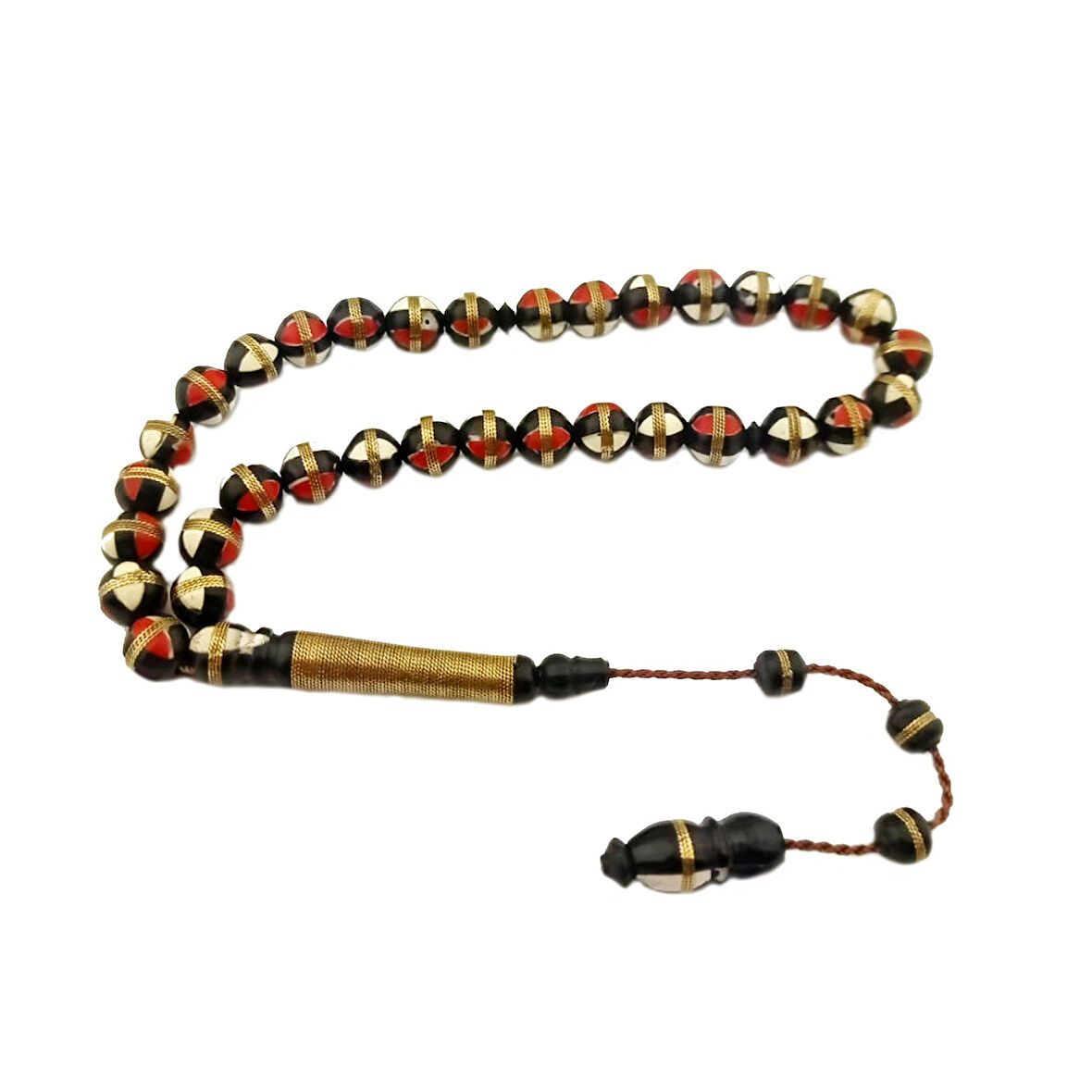 Pigado Pirinç İşlemeli Küre Kesim 8 mm Kuka Tesbih