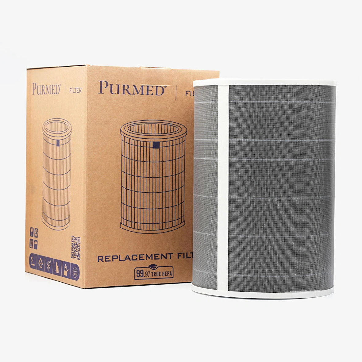 Purmed Xiaomi Smart Air Purifier 4 Pro Uyumlu Hepa + Karbon Filtre Gri