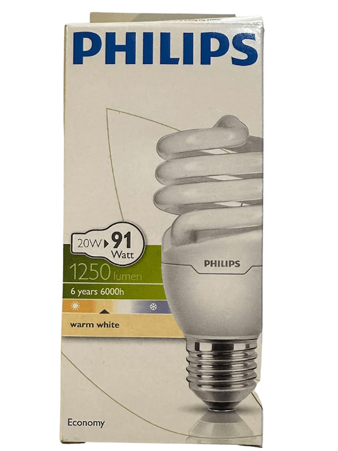 Philips Economy 20W (91W) 827 2700K (Sarı Işık) E27 Duylu Floresan Ampul