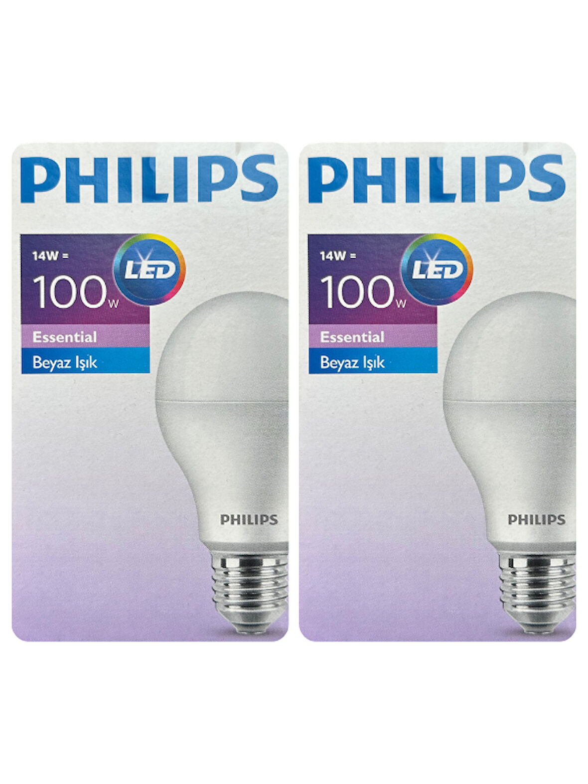 (2 Adet) Philips 14W (100W) Beyaz Işık E27 Duylu (Kalın Duy) Led Ampul