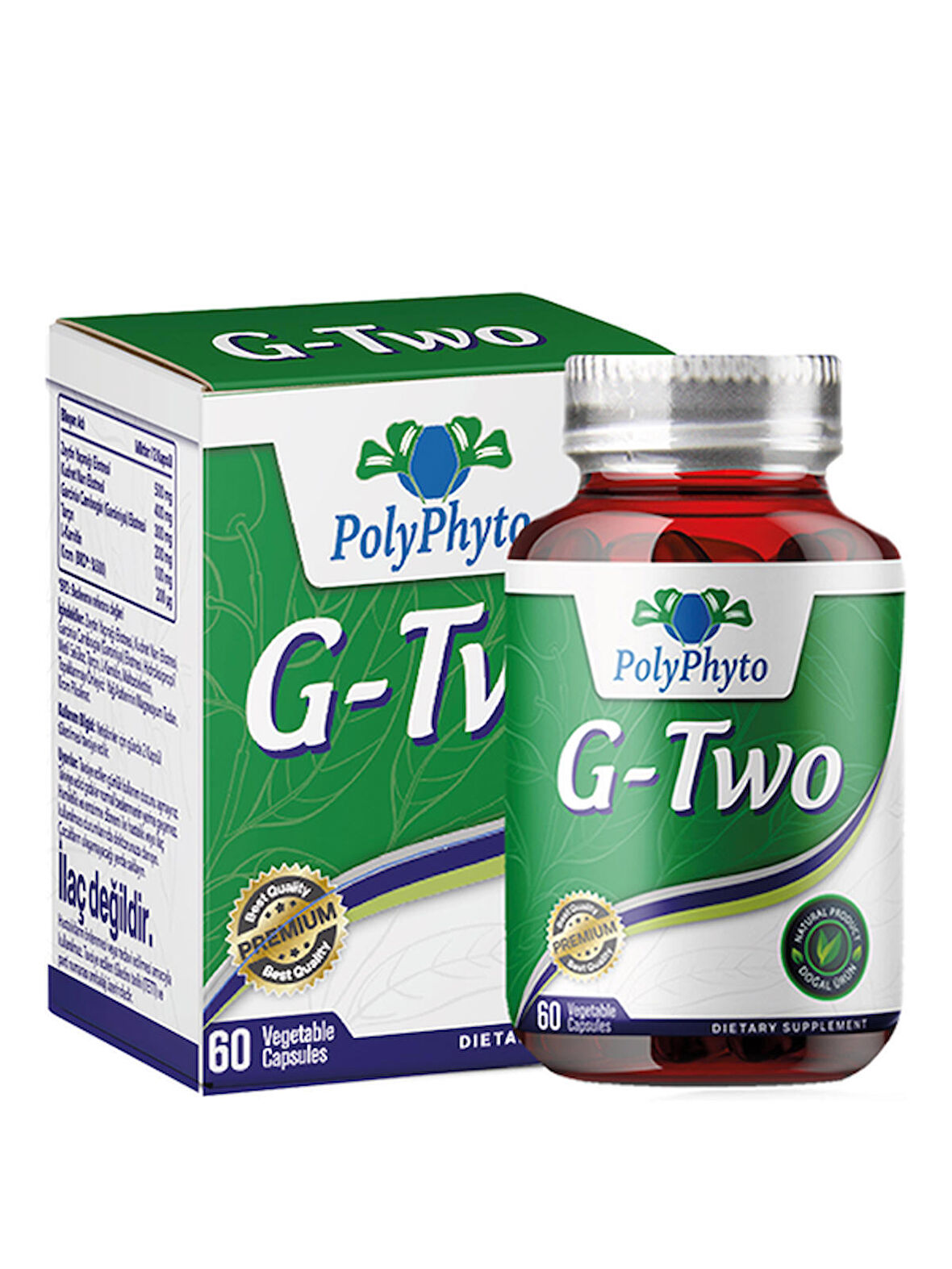 PolyPhyto G-Two (Zeytin Yaprağı,Kudret Narı,Garcinia Cambogia,Tarçın,L-Karnitin)60 Kapsül