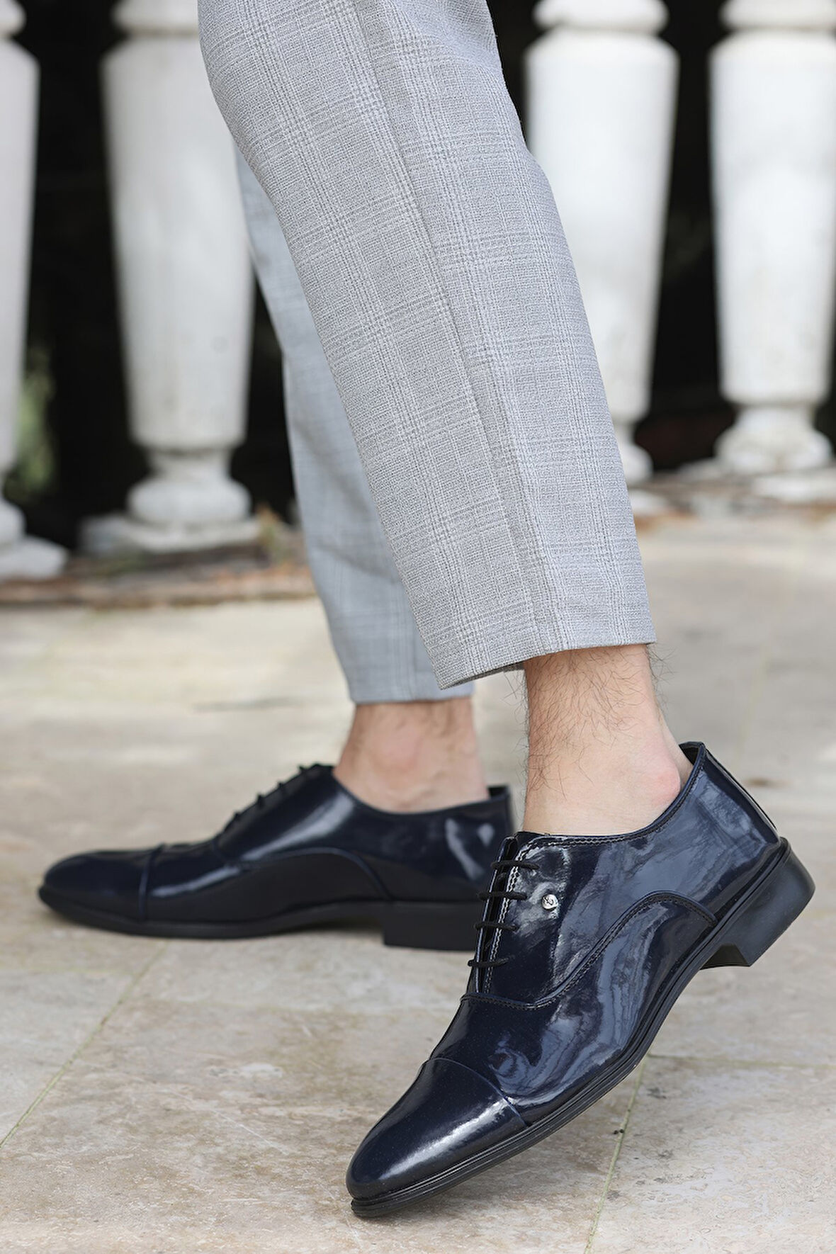 Pierro Erkek Lacivert Rugan Klasik ve Damatlık Rugan Ayakkabı Pierro-1950