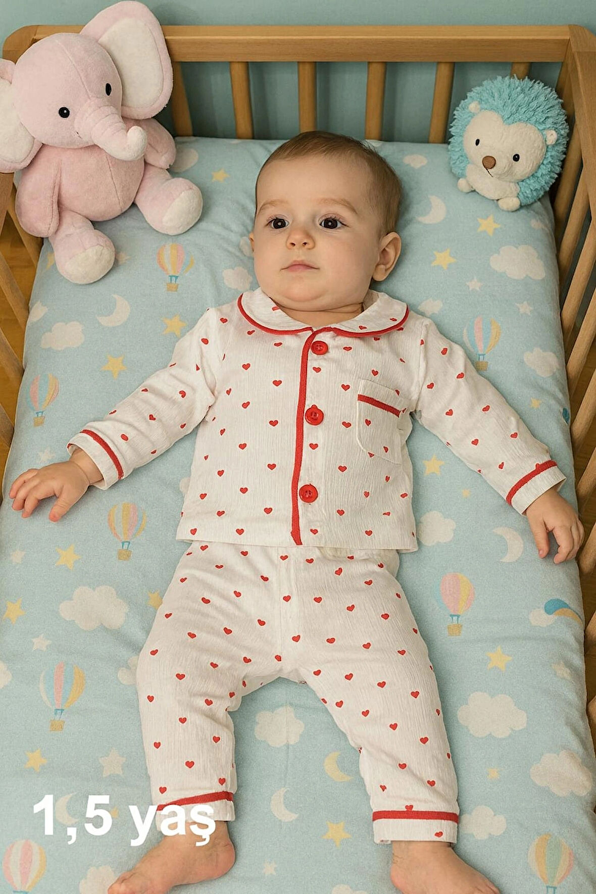 6 ay 2 yaş ARASI  BEBEK PİJAMA TAKIMI DÜĞMELİ YUMUŞAK DOKULU