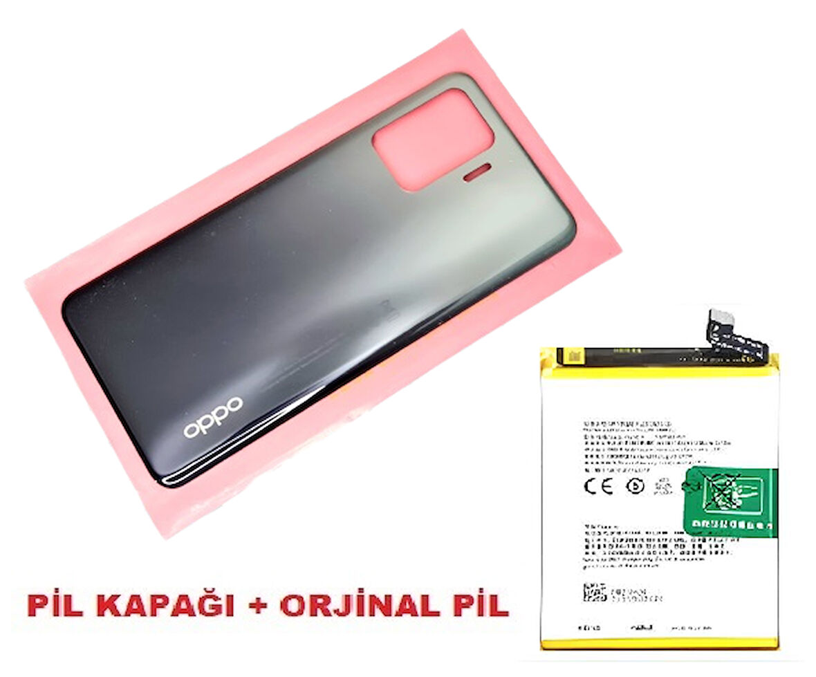 Tkgz Oppo Reno 5 Lite Arka Kapak Batarya Pil Kapağı + PİL SİYAH