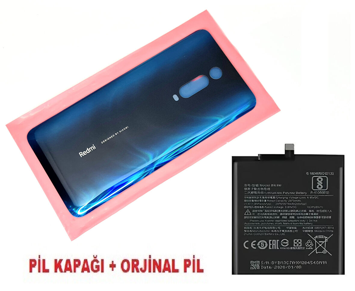Tkgz Xiaomi Mi 9T Pro Arka Pil Batarya Kapağı + PİL (CAM) MAVİ