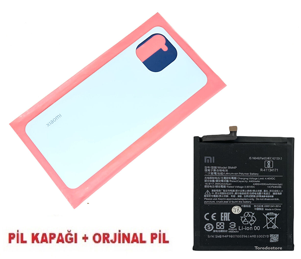 Tkgz Xiaomi Mİ 11 LİTE Arka Pil Batarya Kapağı + PİL (CAM) MAVİ