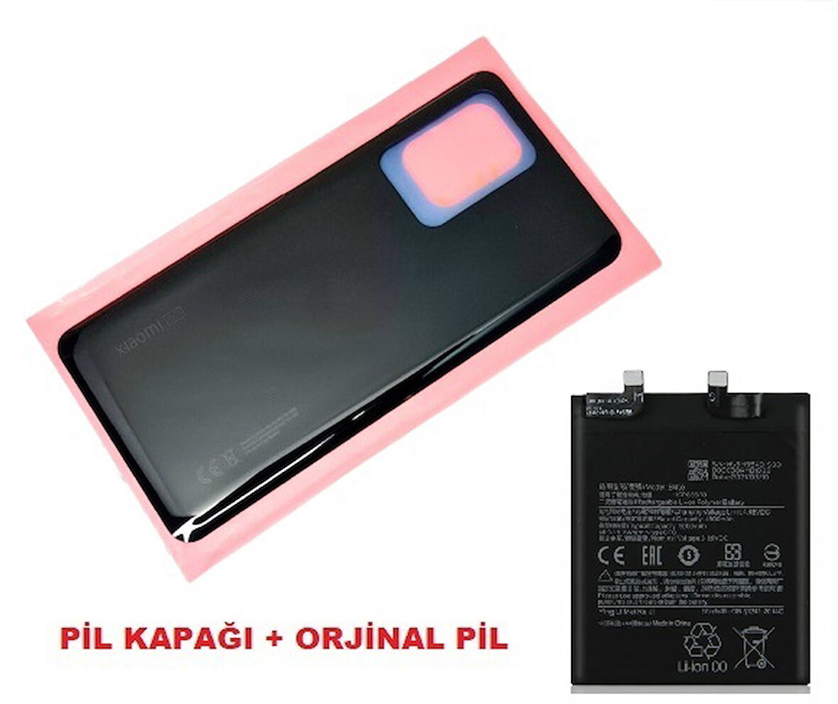 Tkgz Xiaomi Mi 11T PRO Mİ 11T Arka Pil Batarya Kapağı + PİL (CAM) SİYAH