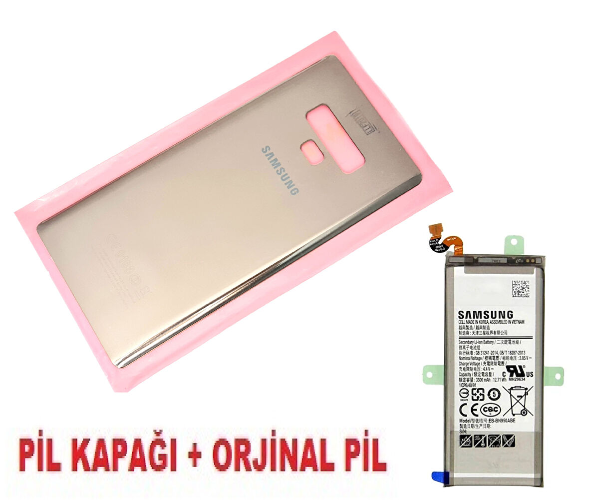 Samsung Galaxy NOTE 9 Arka Pil Batarya Kapağı + PİL (CAM) GOLD
