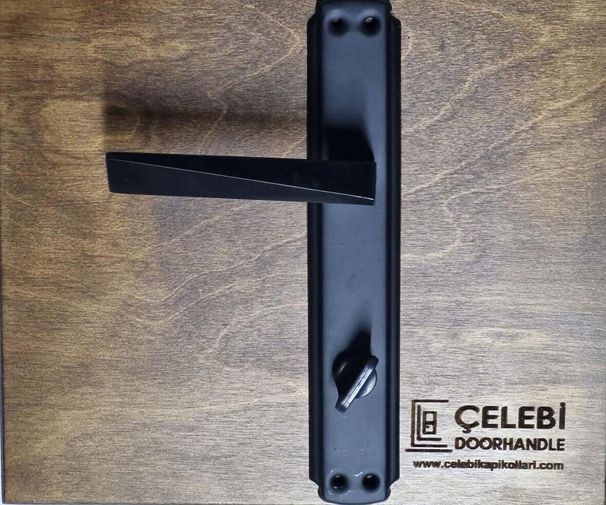 PİRAMİT KOL AYNALI SİYAH WC KAPI KOLU