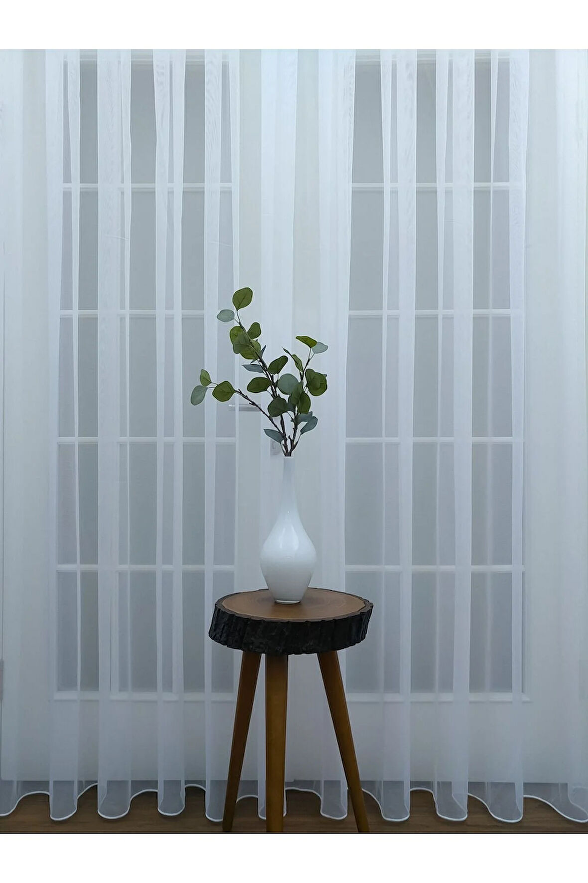 Pırıltılı Parlak Zemin Işıltılı Simli Kurşunlu Yeni Tasarım 2Kat Pileli Tül Perde