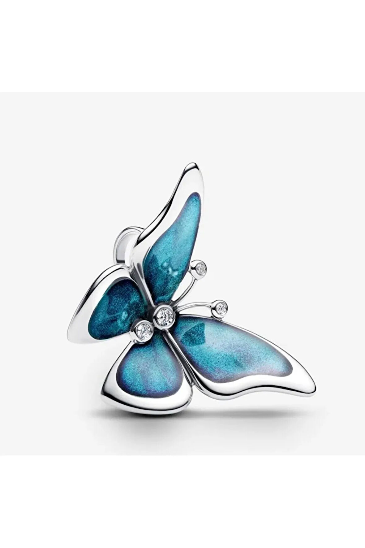 Poseidons Jewellery Büyük Boy Kelebek Temalı Gümüş Charm