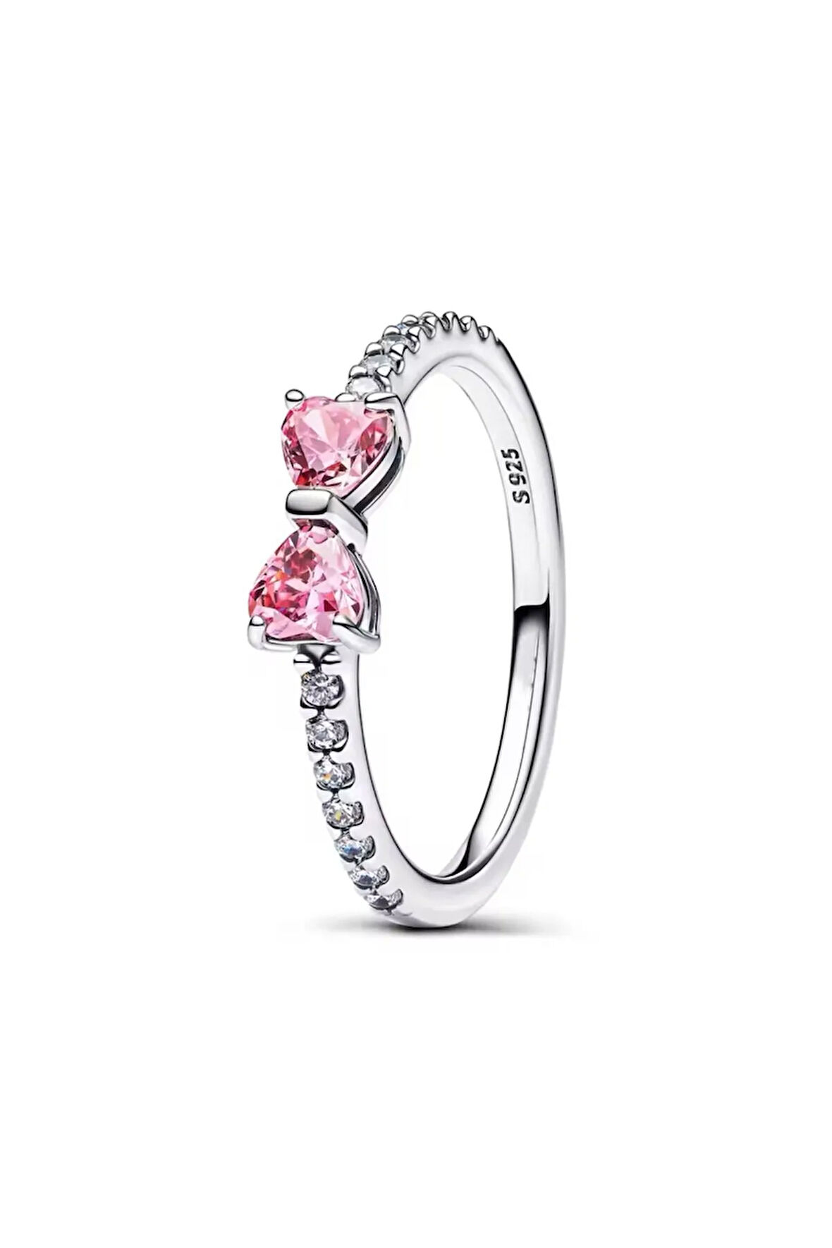 Poseidons Jewellery Işıltılı Pembe Fiyonk Yüzük