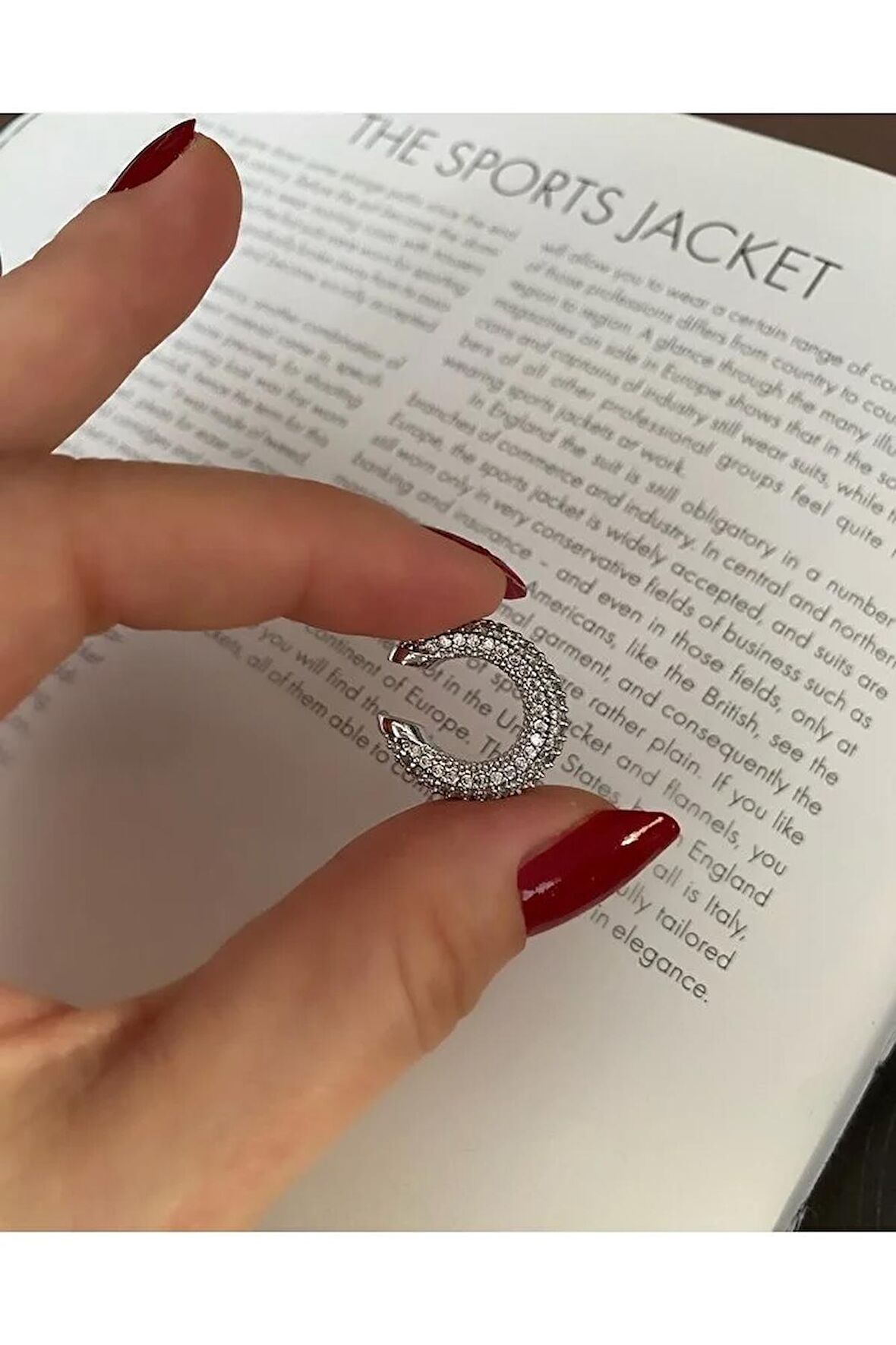 Full Zirkon Taşlı Gümüş Renk Kıkırdak Küpe