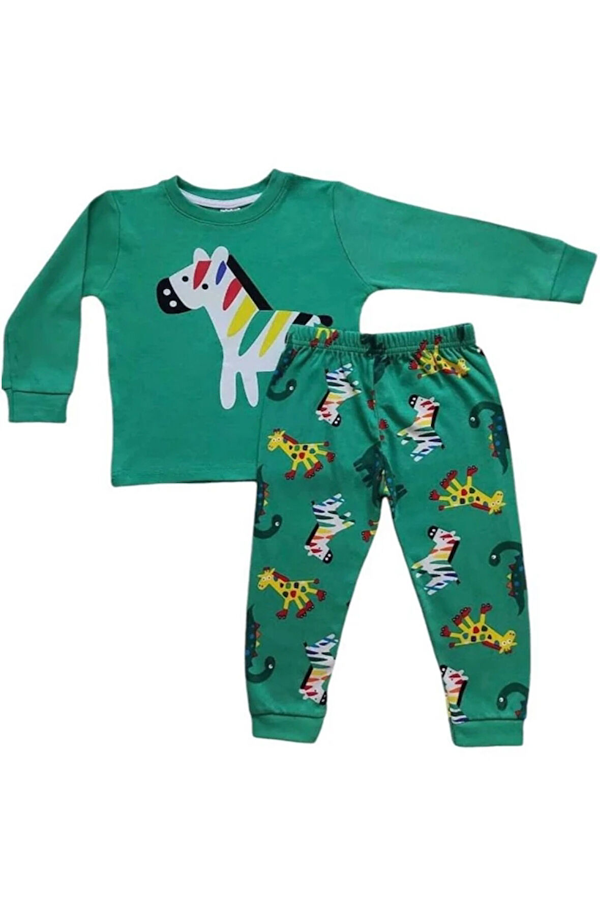 ELMP Zebra Desen %100 Pamuk Erkek Çocuk Pijama Takımı 1-2 Yaş 3007