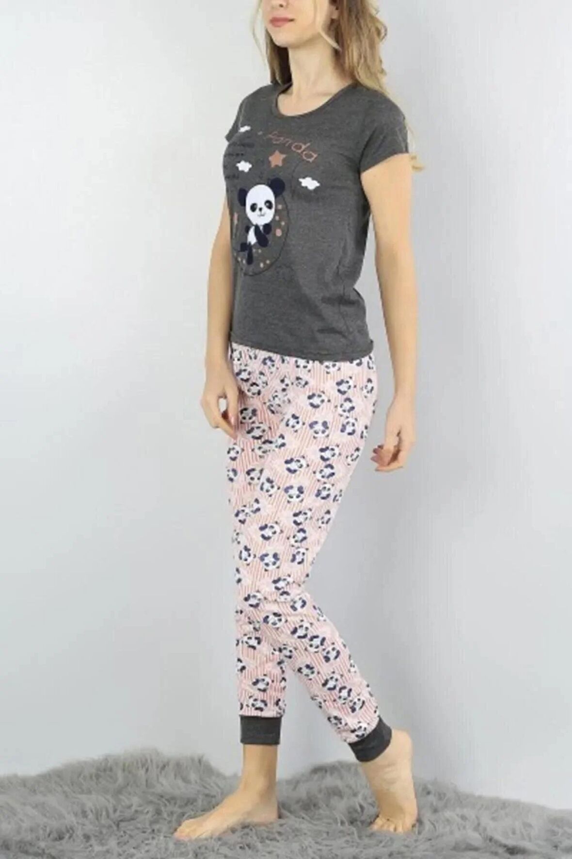 Panda Baskılı Pijama Takımı