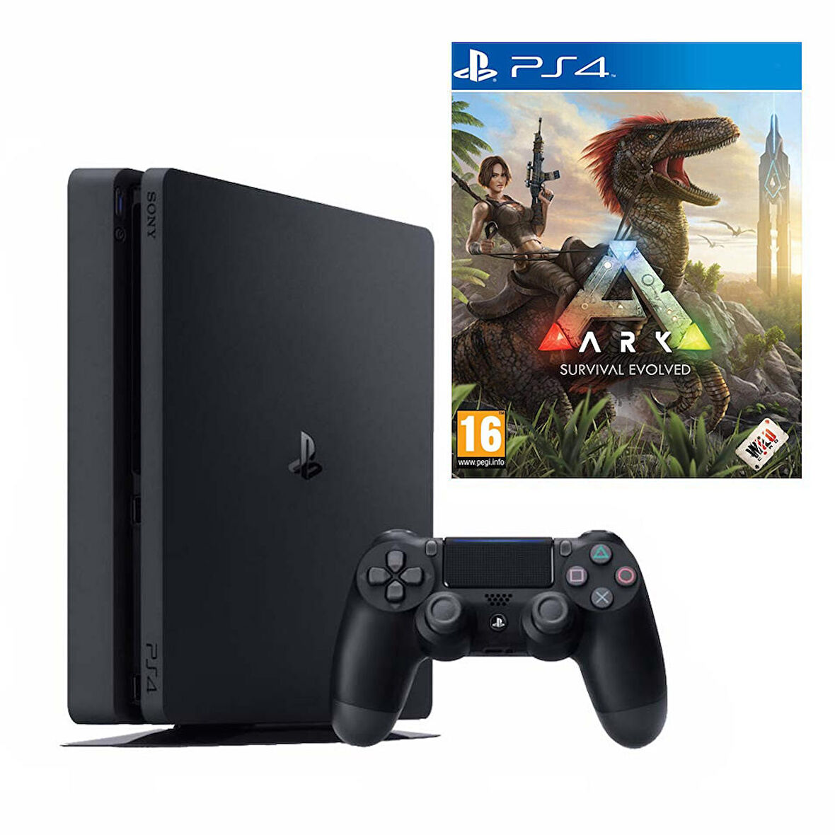 Playstation 4 Slim Oyun Konsolu 500GB Orjinal Kol Ark Survival Evolved PS4 Oyun