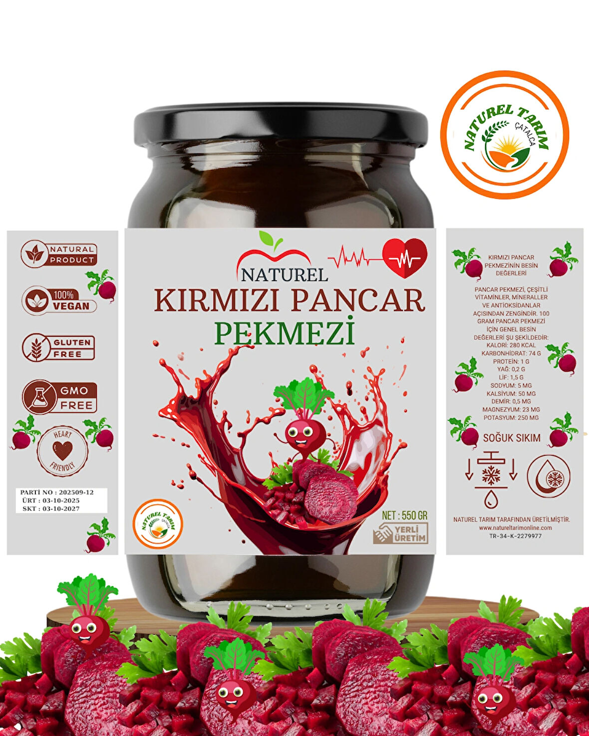 NATUREL KIRMIZI PANCAR PEKMEZİ 550 GR