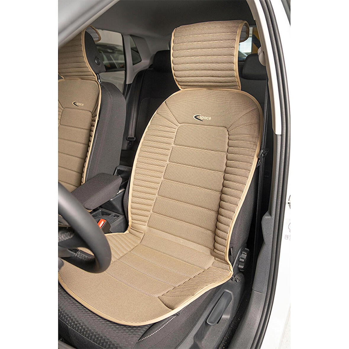 Porsche Cayenne Lüx Oto Koltuk Minderi Ön 2'li Set BUMERANG Serisi BEJ 03-09